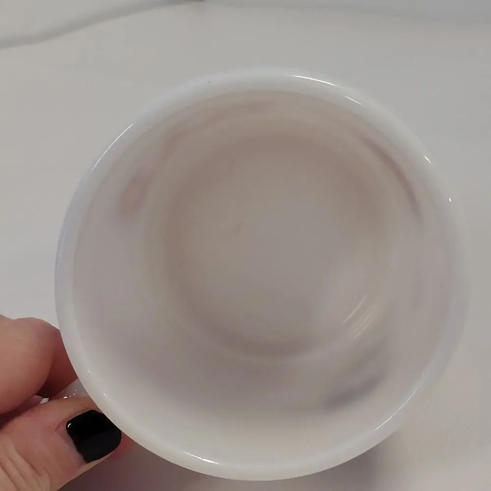 Hazel Atlas Dad Mug Shaving Mug Milk Glass Barbershop Quartet White Red 3.5